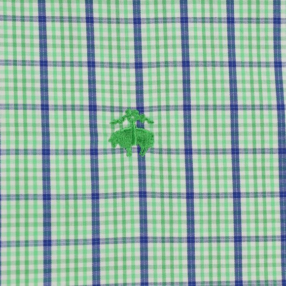 Brooks Brothers Other - Brooks Brothers Button Front Shirt Fleece Logo Blue/Green/White Checks - Medium